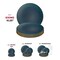 Navy with Gold Rim Organic Round Disposable Plastic Dinner Plates - 10.25" (120 Plates)